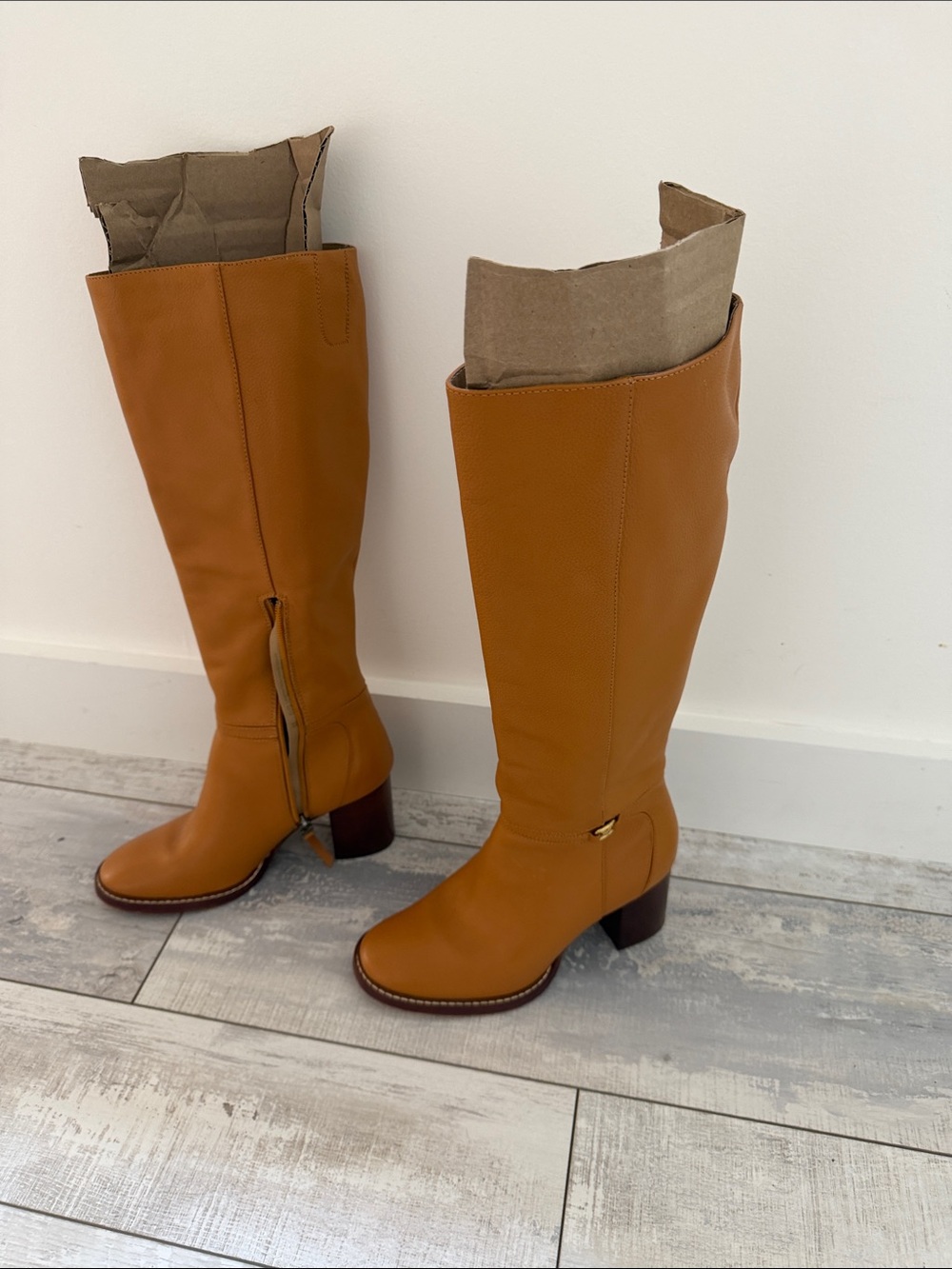 Sam Edelman Tall Leather Riding Boots in Tan
